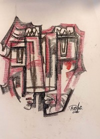 Mansoor Rahi, 14 x 21 Inch, Charcoal on Paper, Figurative Painting, AC-MSR-168